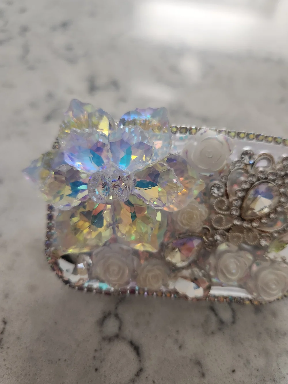 Crystal Yellow Floral Phone Clip